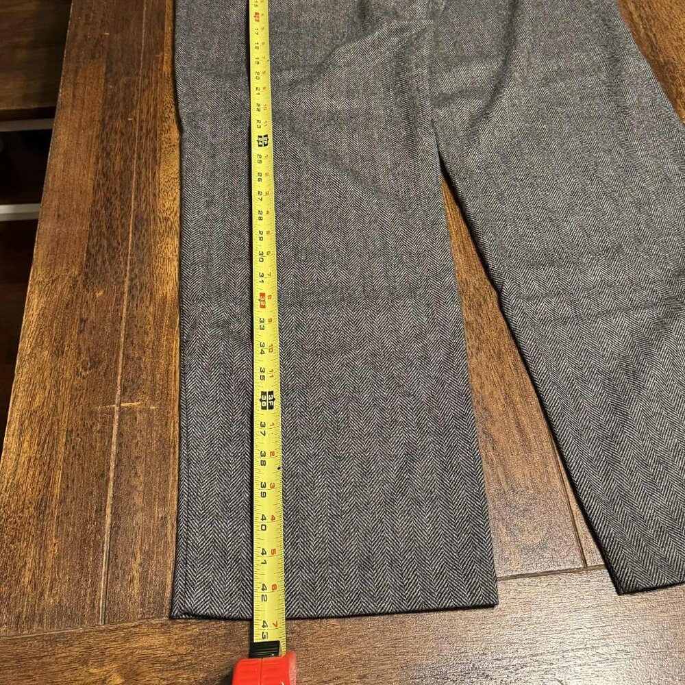 VTG Gap Wool Herringbone dress pants slacks Mens 38X32 Classic Fit Gray - Picture 10 of 11